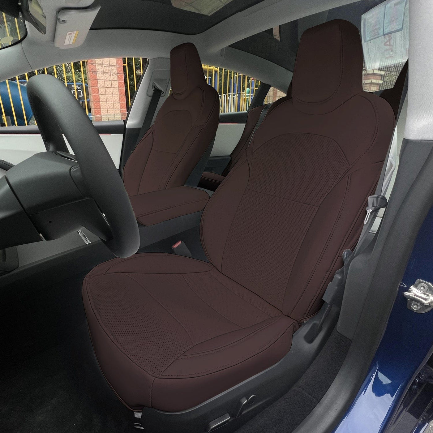 Premium Vegan Leather Seat Covers For Tesla Model 3 2023-2024 Highland - PimpMyEV