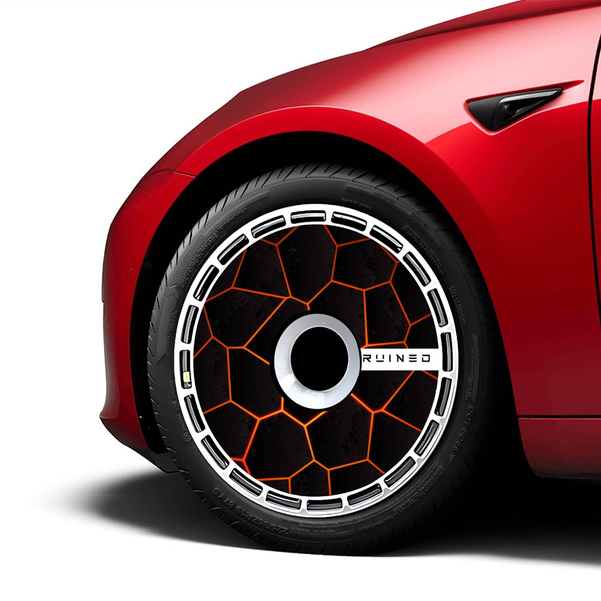 4PCS 19inch Custom Graphics Aerodisc Full Coverage Wheel Covers For Tesla  Model Y 2020-2024