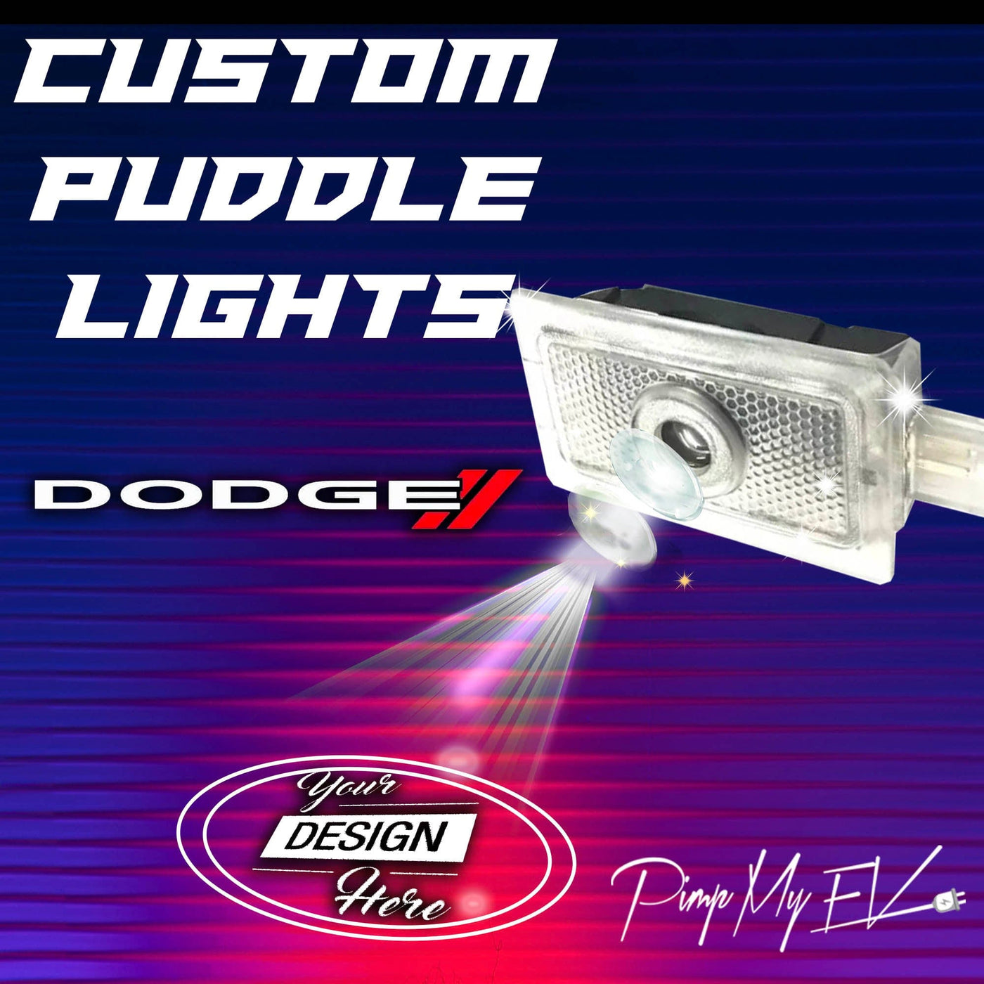 Custom LED Courtesy Door Projector Puddle Lights for Dodge - PimpMyEV