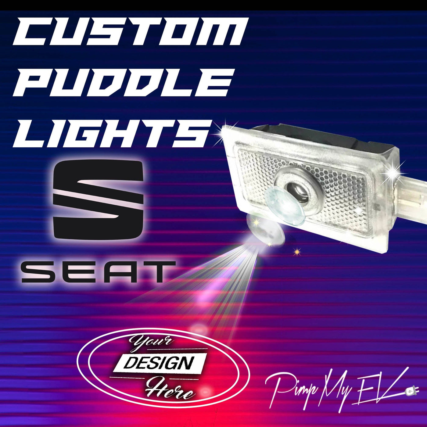 Custom LED Courtesy Door Projector Puddle Lights for SEAT - PimpMyEV
