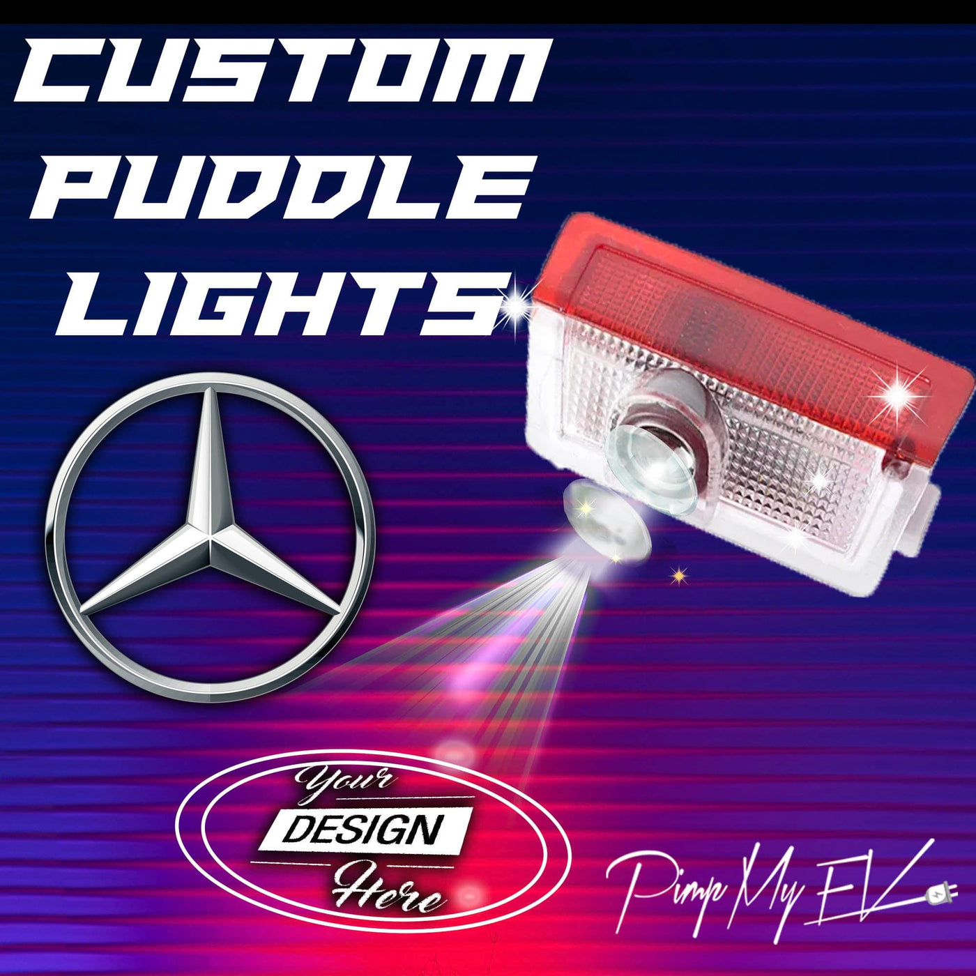 Custom LED Door Projector Puddle Lights for Mercedes - PimpMyEV