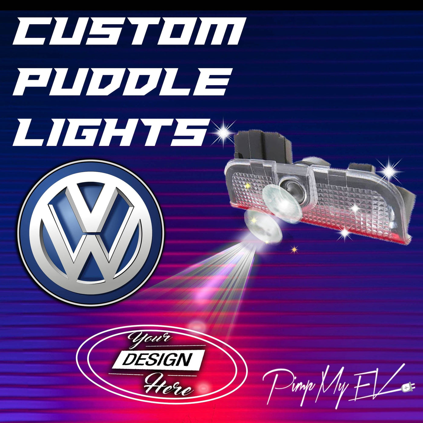 Custom LED Door Projector Puddle Lights for Volkswagen - PimpMyEV