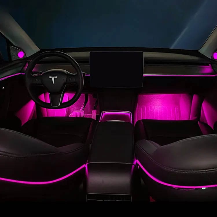 Full Coverage Interior Ambient Car Lighting Kit For Tesla Model 3