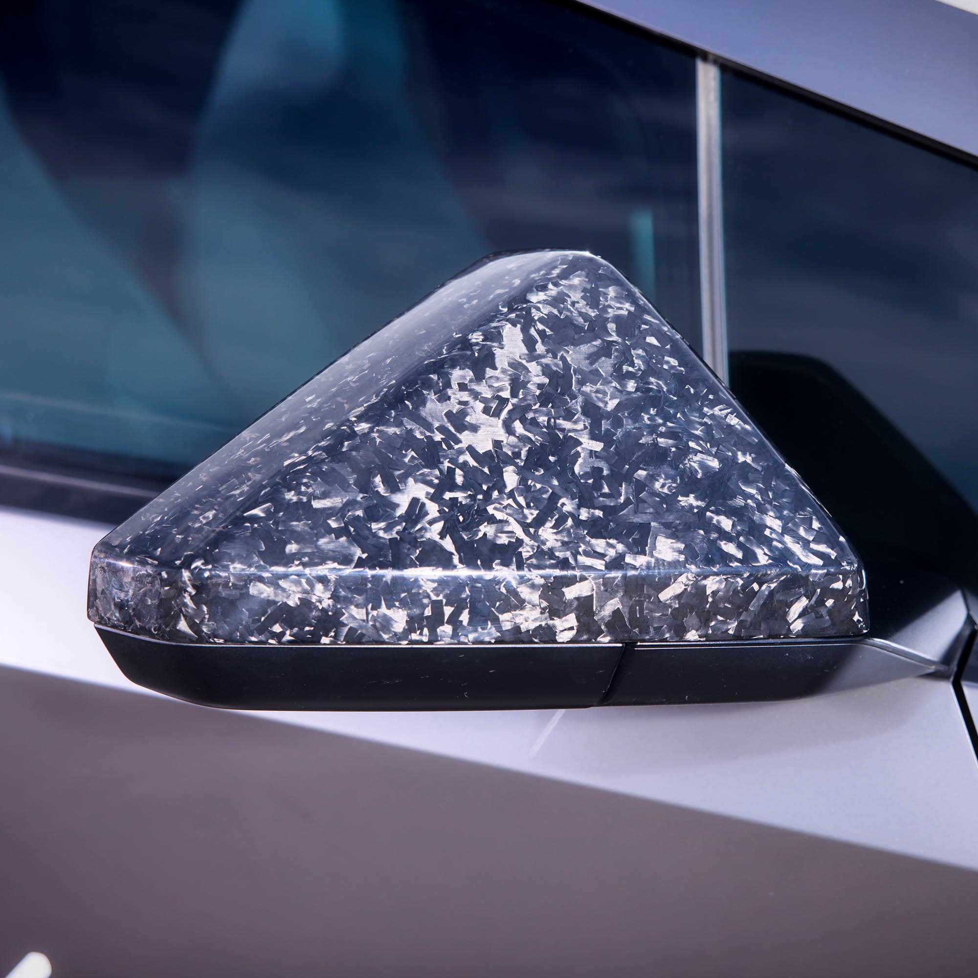 Real Molded Forged Carbon Fiber Side Mirror Overlay Covers for Tesla C