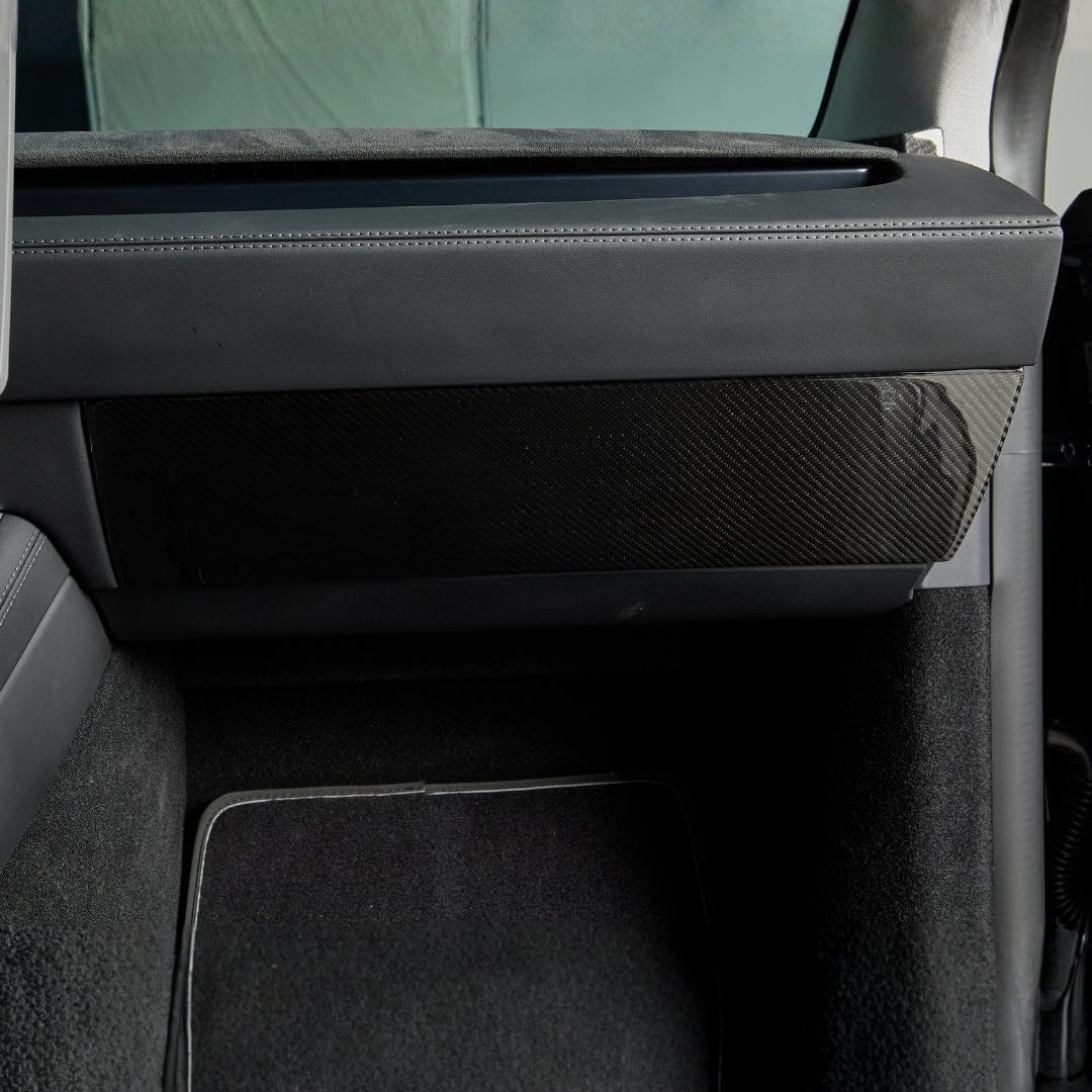Real Dry Carbon Fiber Glove Box Cover Overlay for Model Y / 3