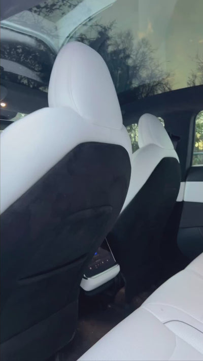 Vegan Leather Seat Back Protectors Pair For Tesla Model X 2022-2024