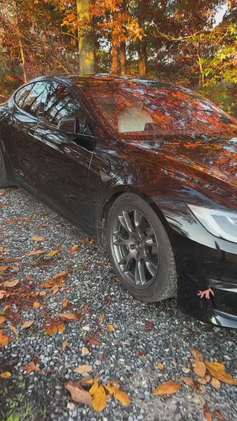 Real Molded Matte Carbon Fiber Turn Signal Side Marker Full Overlay Camera Covers for Tesla Model S 2022-2024