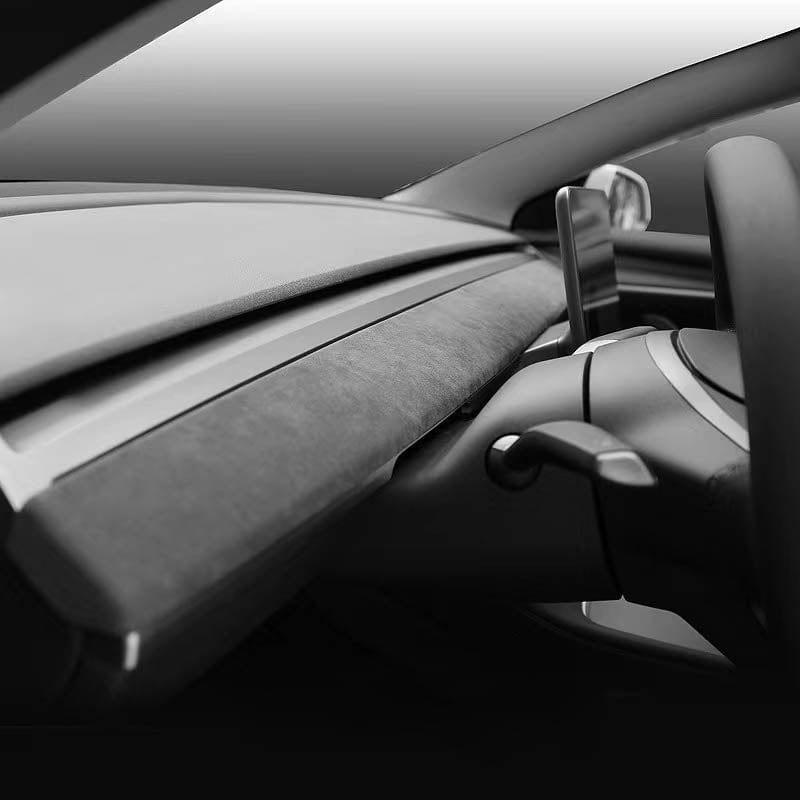 Deep Gray Alcantara Warp Interior Trim Panel Cover For Ford