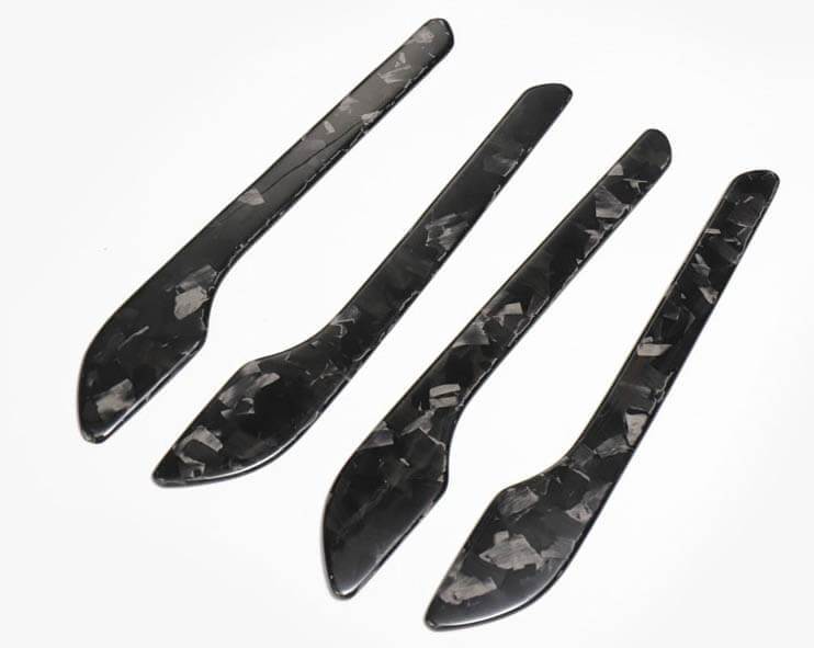 4PCS Genuine Forged Carbon Fiber Door Handle Protection Covers for Model 3 (Gloss) - PimpMyEV
