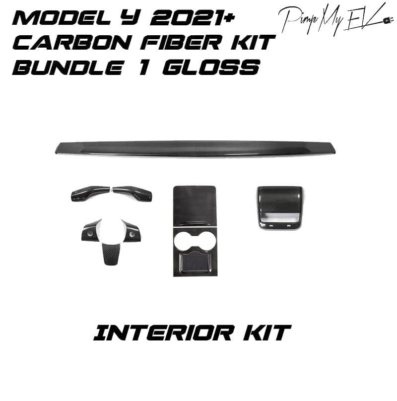 Ultimate Genuine Carbon Fiber Bundle Kit For Model Y Gloss (4 options) 2021+ - PimpMyEV