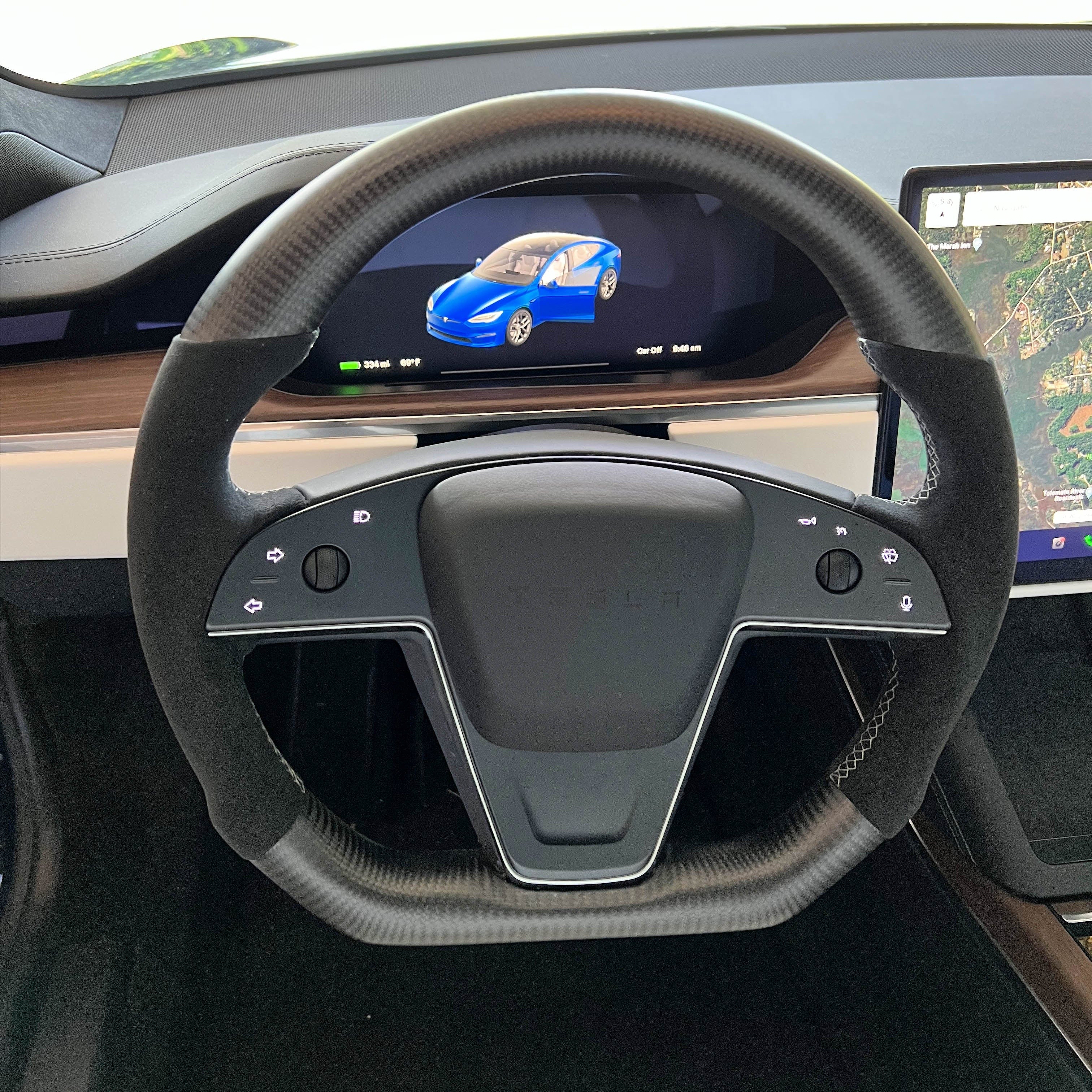 Tesla Model S Plaid Round Steering Wheel Now An Option (Instead Of Yoke) -  CleanTechnica