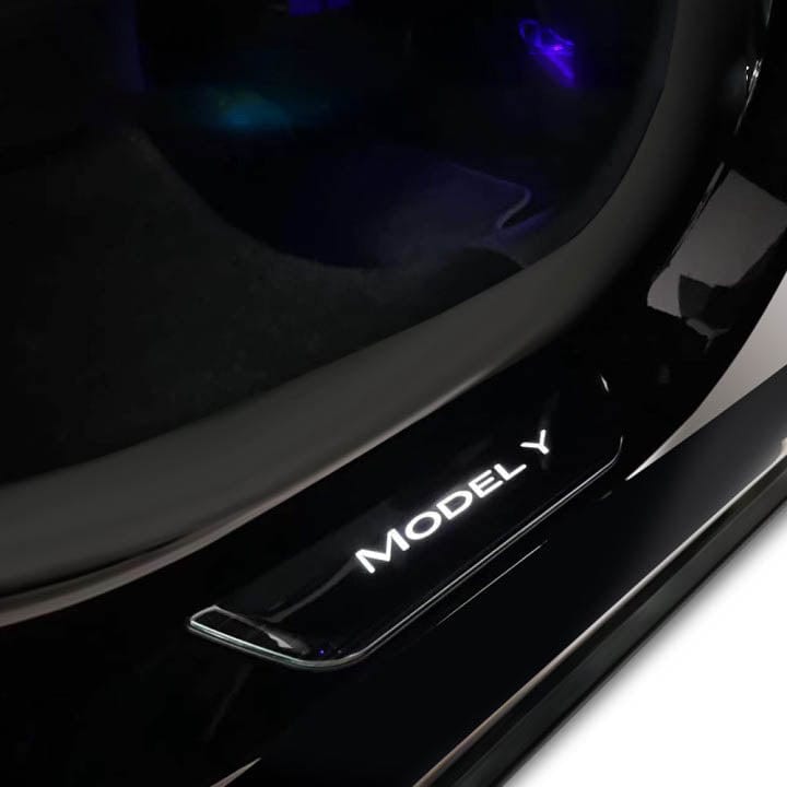 LED-beleuchtete Einstiegsleisten für Projektor-Einstiegsleisten für Tesla  Model Y 2020-2023