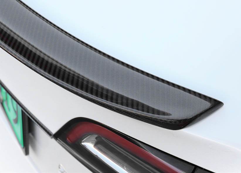 Kofferraum, Leuchtend schwarz, Karbonfaser-Muster, ABS-Deckel,  Spoilerflügel, Heckklappen-Karosserie-Set für Tesla Model 3 Highland 2024-Zubehör,BrightCarbon  : : Auto & Motorrad