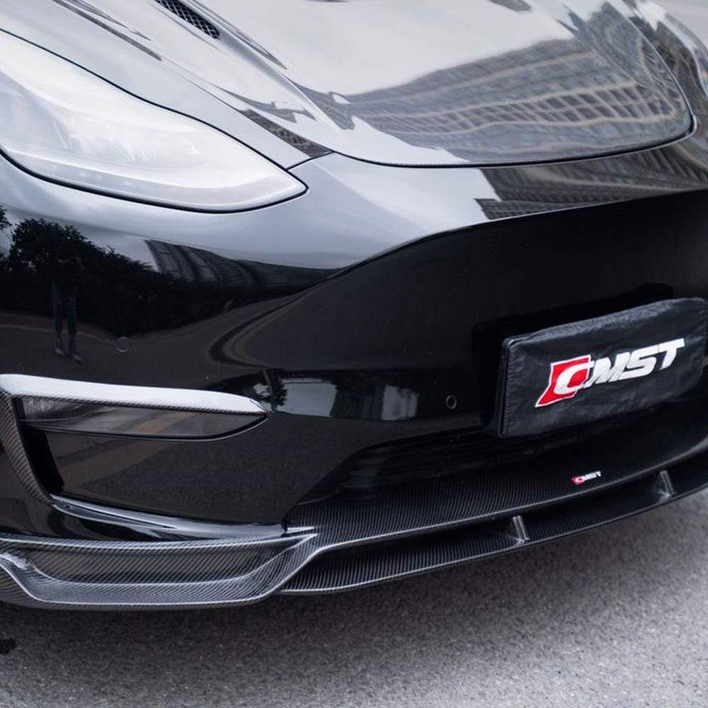 For Tesla Model Y 2020-2021 Front Bumper Lip Spoiler New Carbon