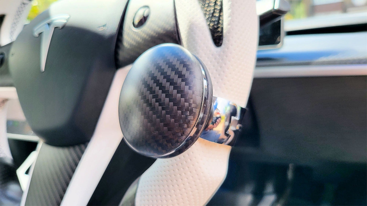 Custom Carbon Fiber Turning Knob For Yoke & Cockpit Style Steering Wheels - PimpMyEV
