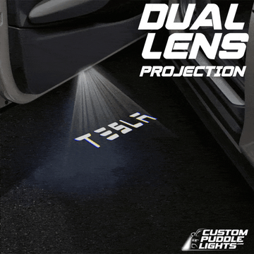 Tesla Model Y Juniper Dynamic Dual Lens Premium Door Puddle Lights Multiple Designs 2025-2026