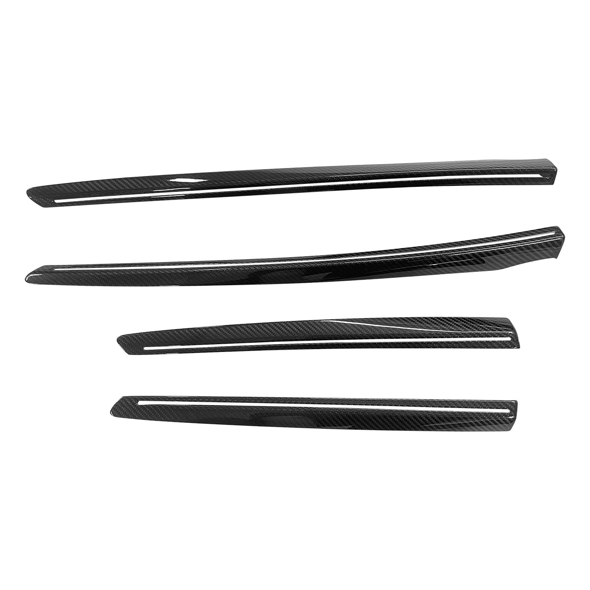 Real Molded Gloss Carbon Fiber Door Panel Overlay Covers 4Pcs for Tesla Model Y Juniper 2025-2026