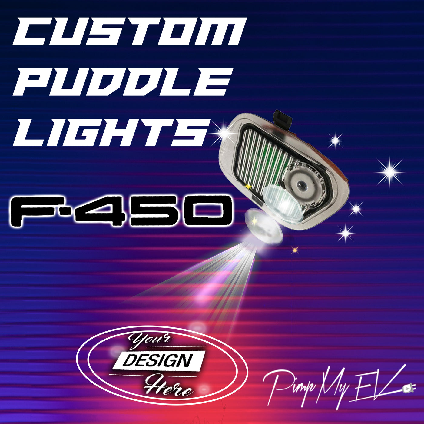 Custom LED Side Mirror Projector Puddle Approach Lights for Ford F450  2017-2026