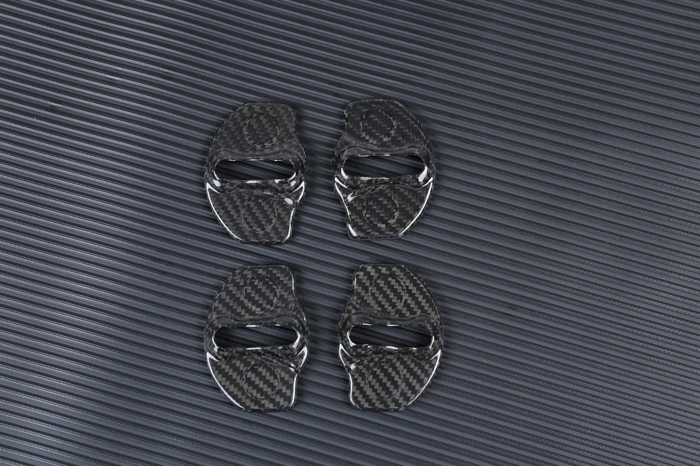 Real Molded Carbon Fiber Gloss Door Hook Covers for Tesla Model Y Juniper 2025-2026