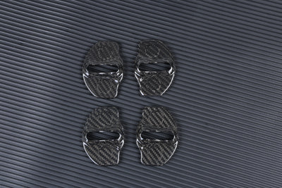 Real Molded Carbon Fiber Gloss Door Hook Covers for Tesla Model Y Juniper 2025-2026