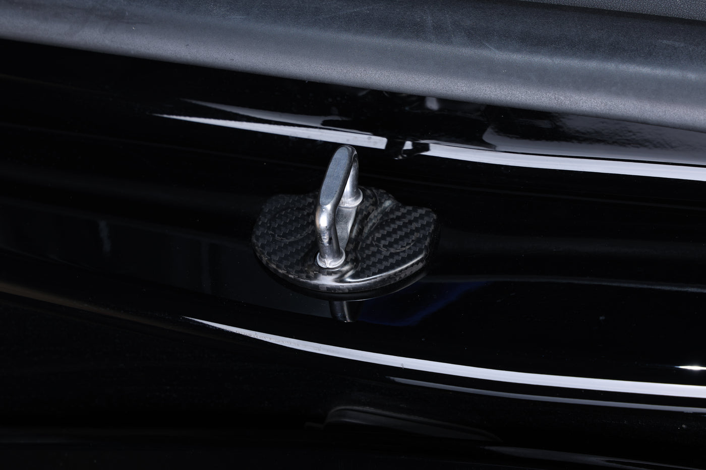 Real Molded Carbon Fiber Gloss Door Hook Covers for Tesla Model Y Juniper 2025-2026