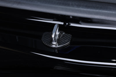 Real Molded Carbon Fiber Gloss Door Hook Covers for Tesla Model Y Juniper 2025-2026