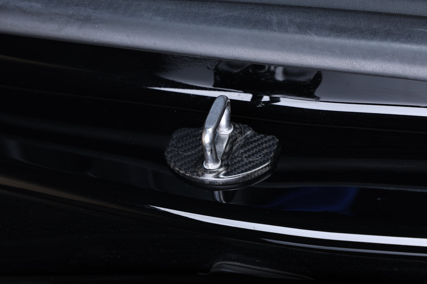 Real Molded Carbon Fiber Gloss Door Hook Covers for Tesla Model Y Juniper 2025-2026