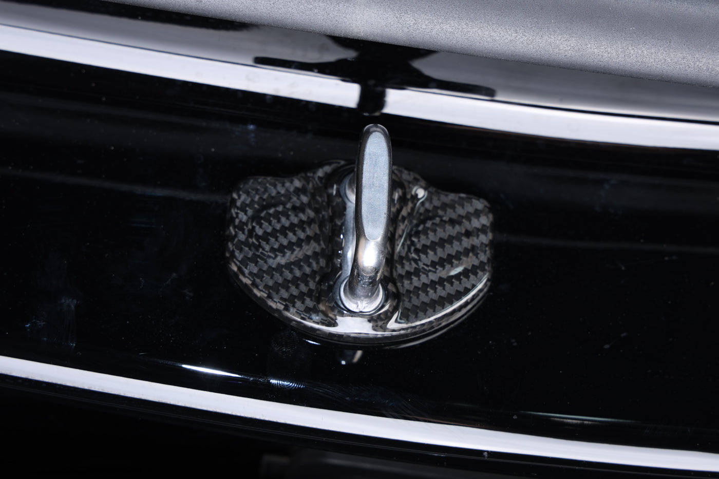 Real Molded Carbon Fiber Gloss Door Hook Covers for Tesla Model Y Juniper 2025-2026