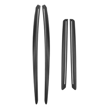 Real Molded Gloss Carbon Fiber Door Panel Overlay Covers 4Pcs for Tesla Model Y Juniper 2025-2026