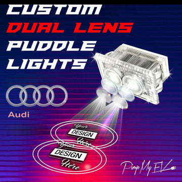 Custom Dual Lens LED Courtesy Door Projector Puddle Lights for Audi