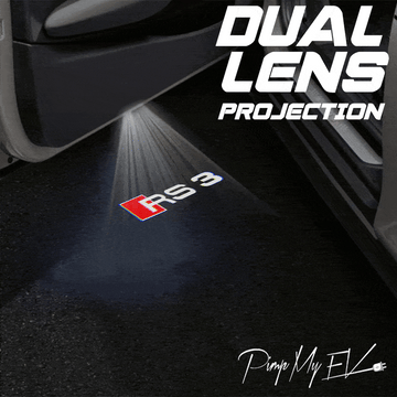 Audi RS3 Dynamic Dual Lens Premium Door Puddle Lights Multiple Designs 2015–2020