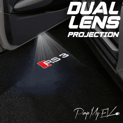 Audi RS3 Dynamic Dual Lens Premium Door Puddle Lights Multiple Designs 2015–2020
