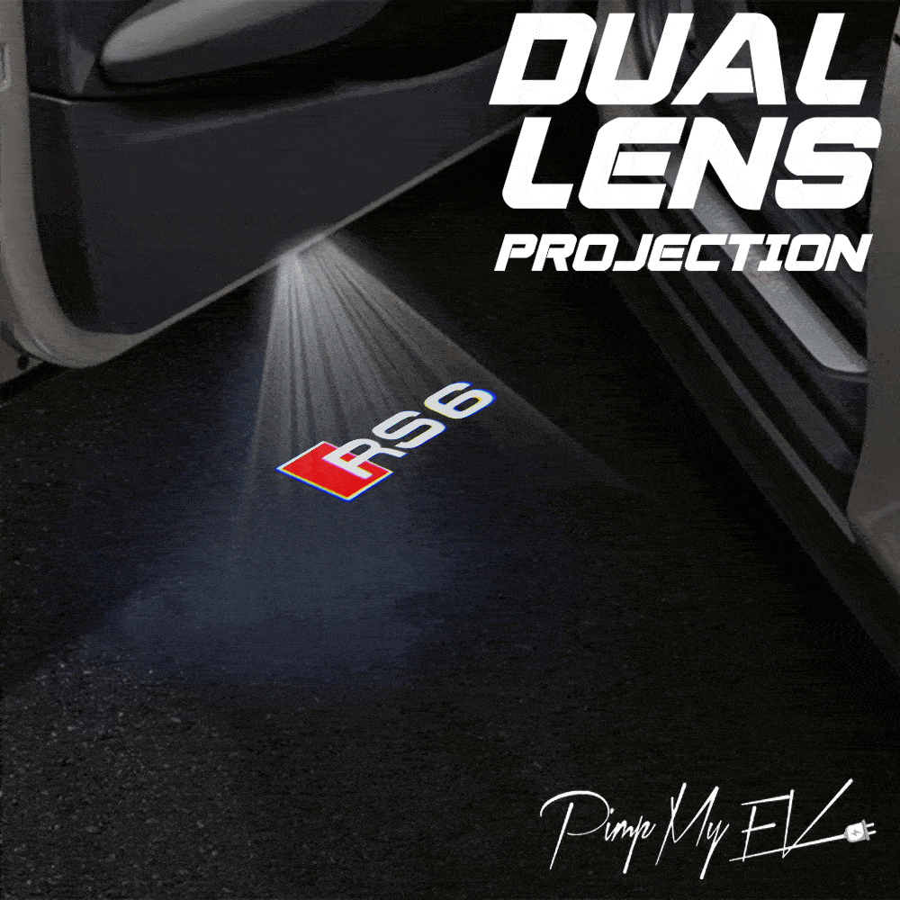 Audi RS6 Dynamic Dual Lens Premium Door Puddle Lights Multiple Designs 2002-2025a