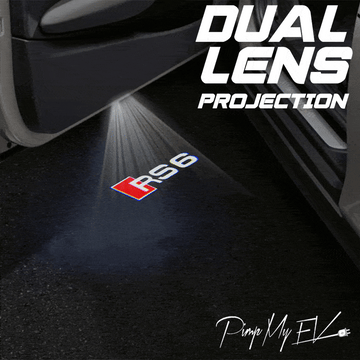 Audi RS6 Dynamic Dual Lens Premium Door Puddle Lights Multiple Designs 2002-2025a