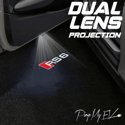 Audi RS6 Dynamic Dual Lens Premium Door Puddle Lights Multiple Designs 2002-2025a