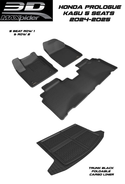 3D MAXpider Custom Fit All-Weather KAGU Series LHD Floor Mats For Honda Prologue 2024-2025