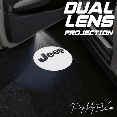 Jeep Cherokee Sport Dynamic Dual Lens Premium Door Puddle Lights Multiple Designs 2014-2018