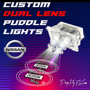 Custom Dual Lens LED Courtesy Door Projector Puddle Lights for Nissan