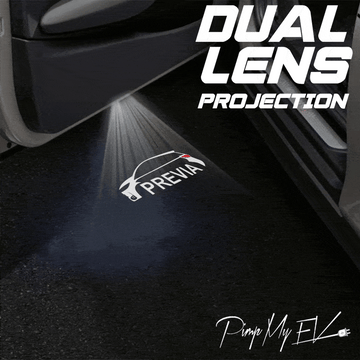 Toyota Previa 3rd Gen Dynamic Dual Lens Premium Door Puddle Lights Multiple Designs 2006-2019