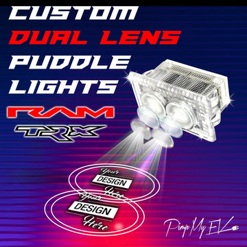 Custom Dual Lens LED Courtesy Side Wing Mirror Projector Puddle Lights for RAM TRX - 2021-2024