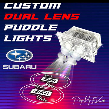 Custom Dual Lens LED Courtesy Door Projector Puddle Lights for Subaru