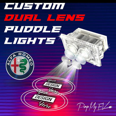 Custom Dual Lens LED Courtesy Door Projector Puddle Lights for Alfa Romeo