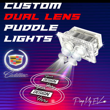 Custom Dual Lens LED Courtesy Door Projector Puddle Lights for Cadillac
