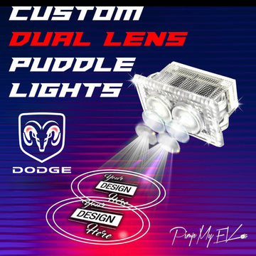 Custom Dual Lens LED Courtesy Door Projector Puddle Lights for Dodge