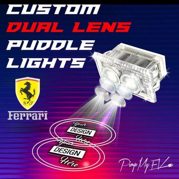 Custom Dual Lens LED Courtesy Door Projector Puddle Lights for Ferrari