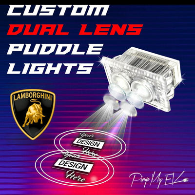Custom Dual Lens LED Courtesy Door Projector Puddle Lights for Lamborghini