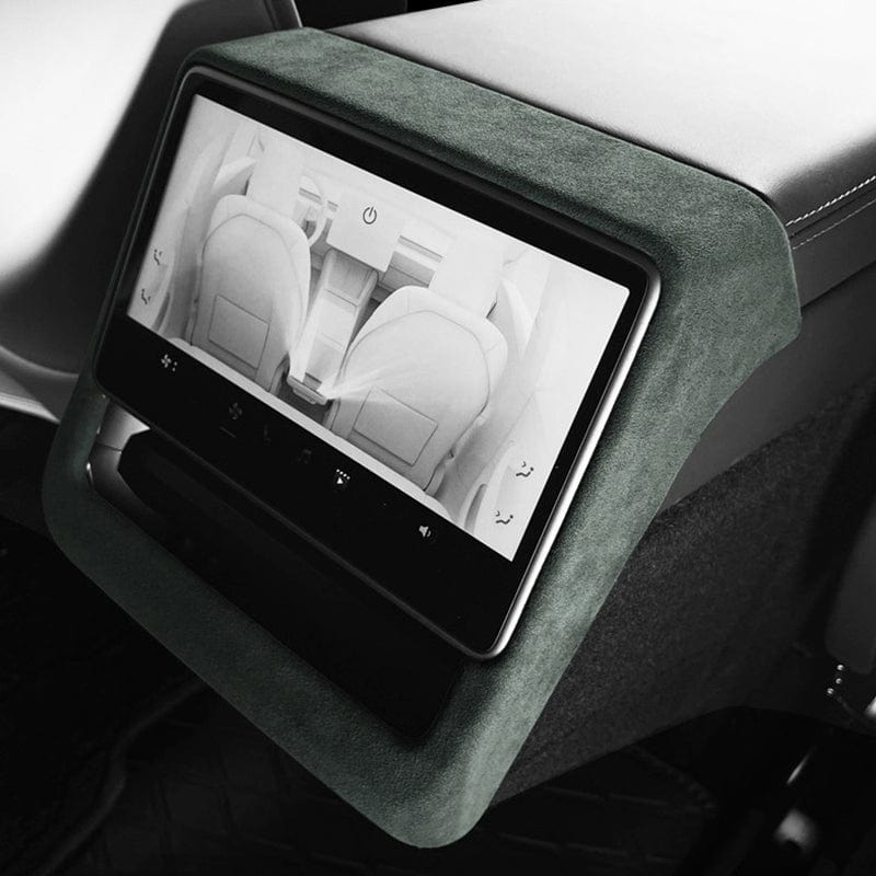 Alcantara Backseat Rear AC Screen Display Overlay Cover Tesla Model 3 2023-2024 Highland - PimpMyEV
