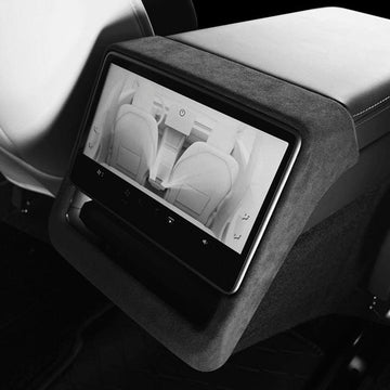 Alcantara Backseat Rear AC Screen Display Overlay Cover Tesla Model 3 2023-2024 Highland - PimpMyEV