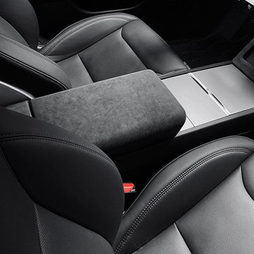 Alcantara Armrest Protective Hard Overlay Cover For Tesla Model 3 2023-2024 Highland - PimpMyEV