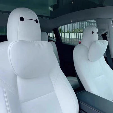 Baymax Smiley Seat Decals Stickers For All Tesla Model S, 3, X, Y & Cybertruck - PimpMyEV